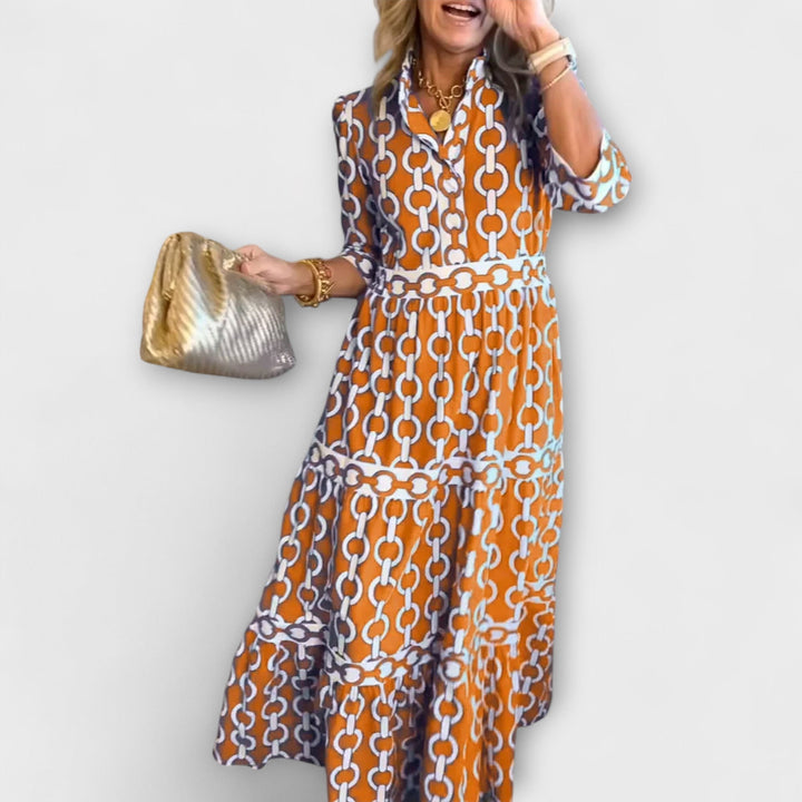 Anna | Midi Dress with Chain Pattern