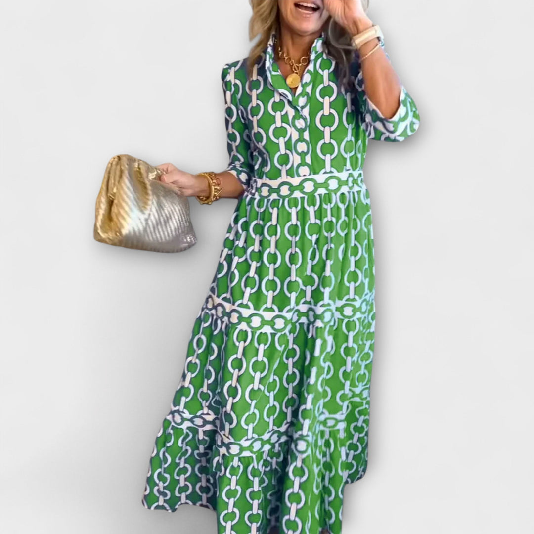 Anna | Midi Dress with Chain Pattern