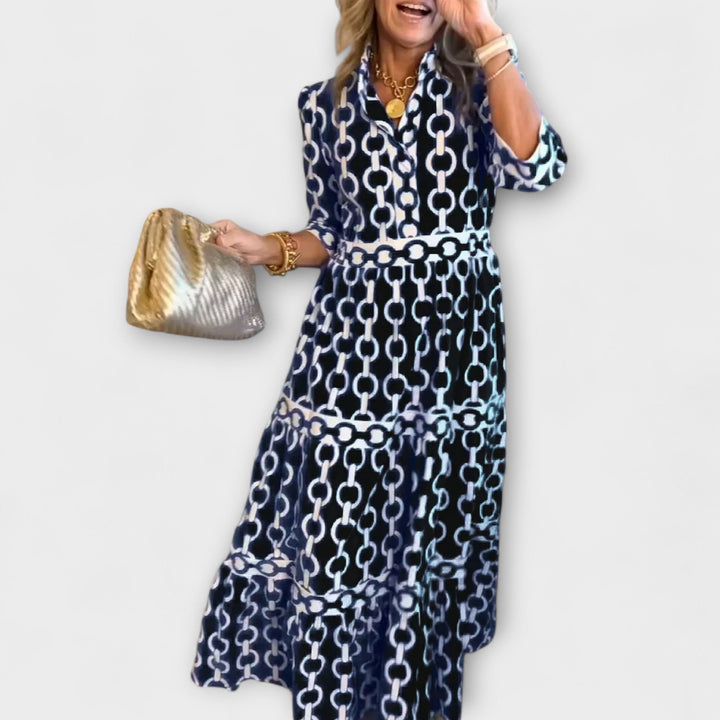 Anna | Midi Dress with Chain Pattern