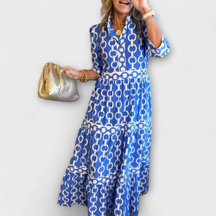 Anna | Midi Dress with Chain Pattern