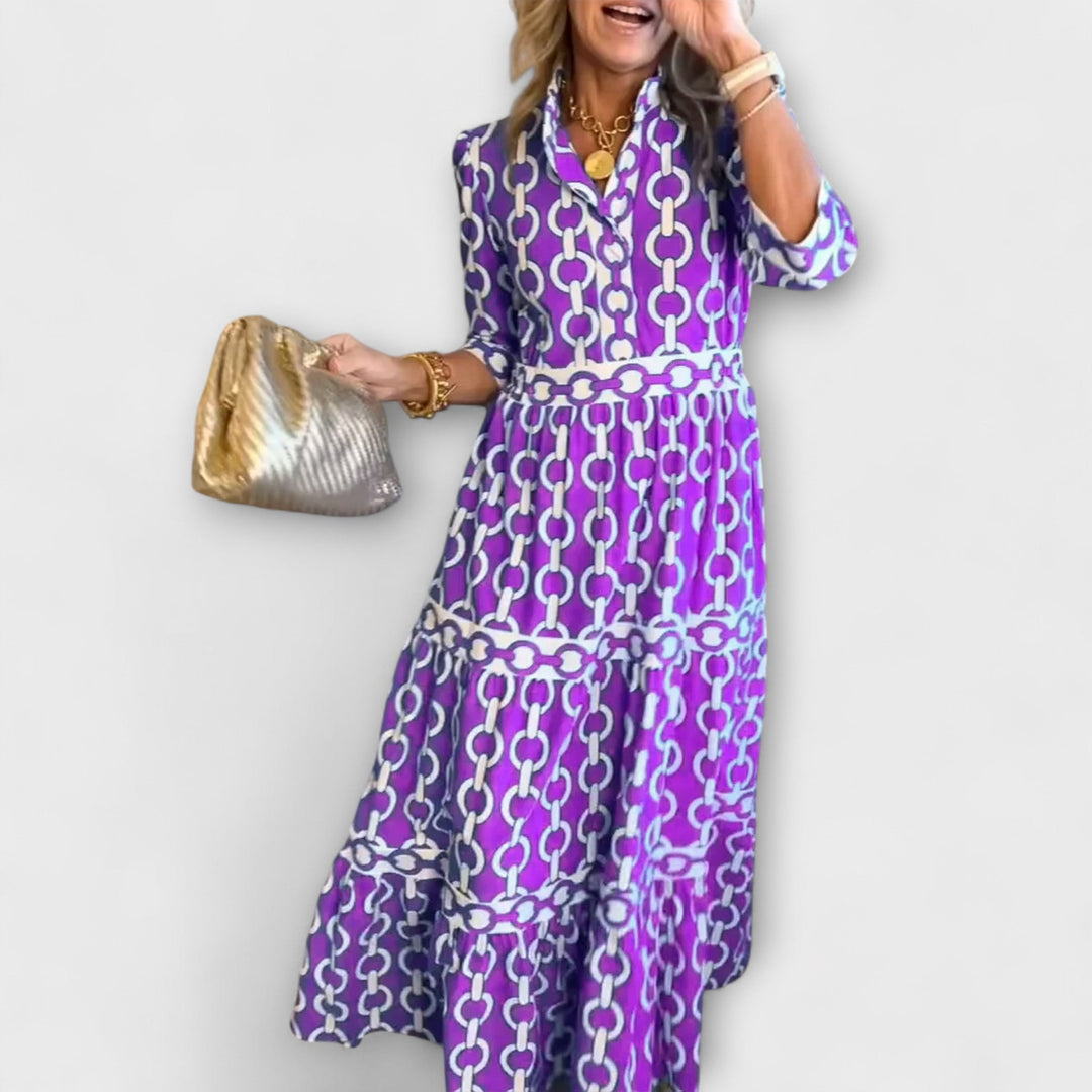 Anna | Midi Dress with Chain Pattern