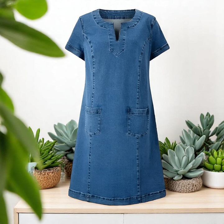 Charlotte | Casual Chic Soft Denim Dress with Functional Pockets