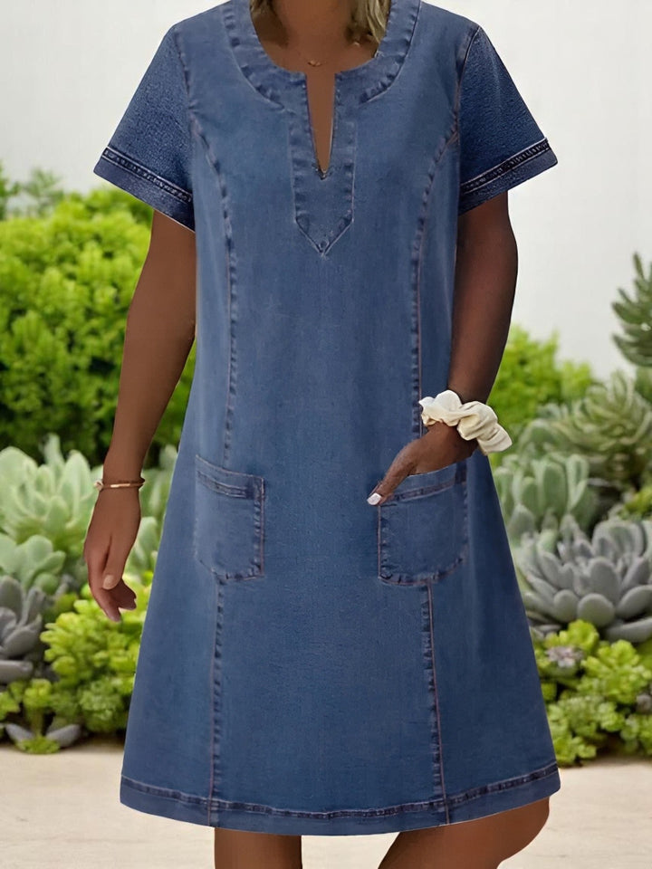 Charlotte | Casual Chic Soft Denim Dress with Functional Pockets