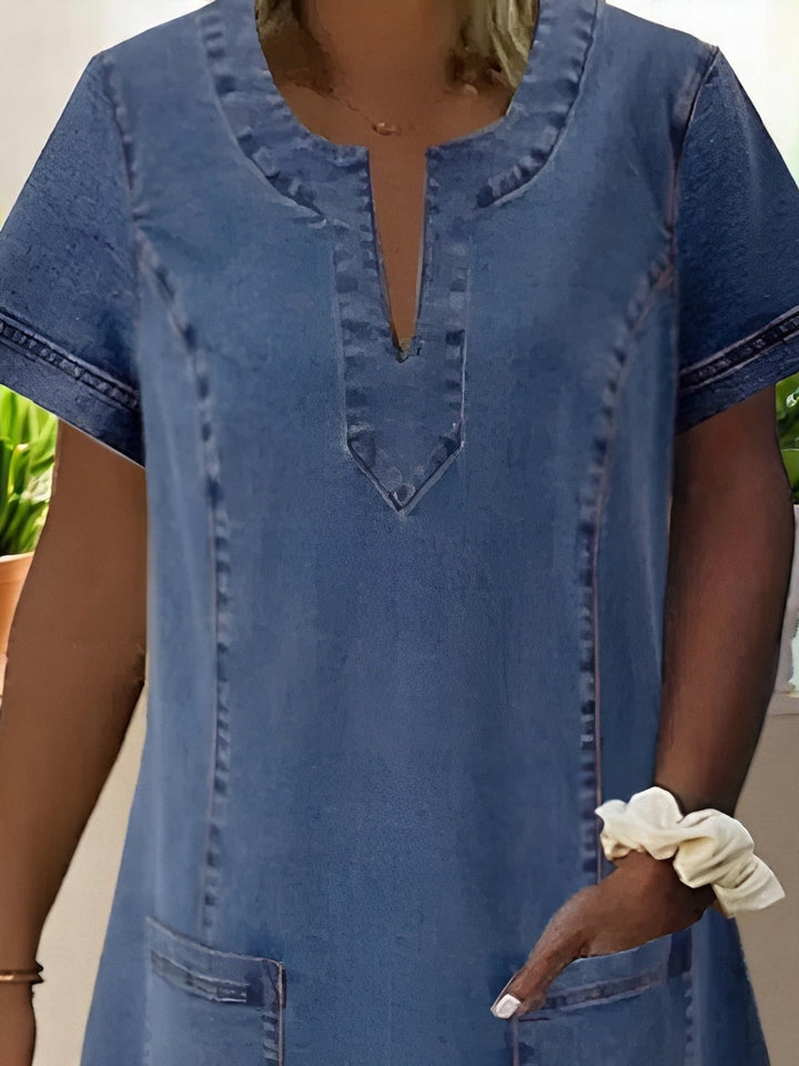 Charlotte | Casual Chic Soft Denim Dress with Functional Pockets